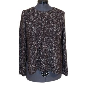 Madewell Firelight Marled Pullover Chunky Cable Knit Split Side Sweater Size L